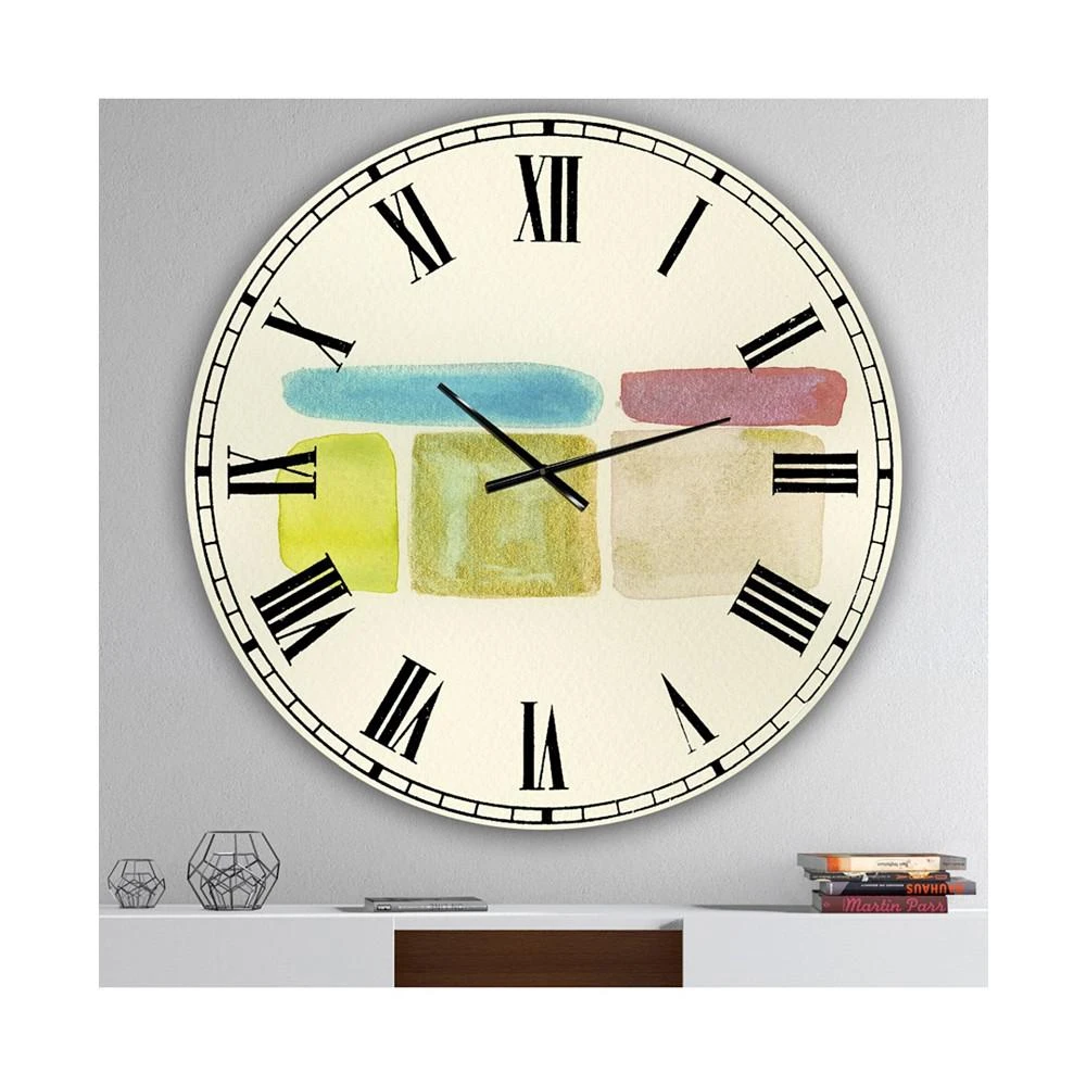 商品Designart|Cubist Color Composition II Oversized Mid-Century Wall Clock - 36 x 36,价格¥2123,第2张图片详细描述
