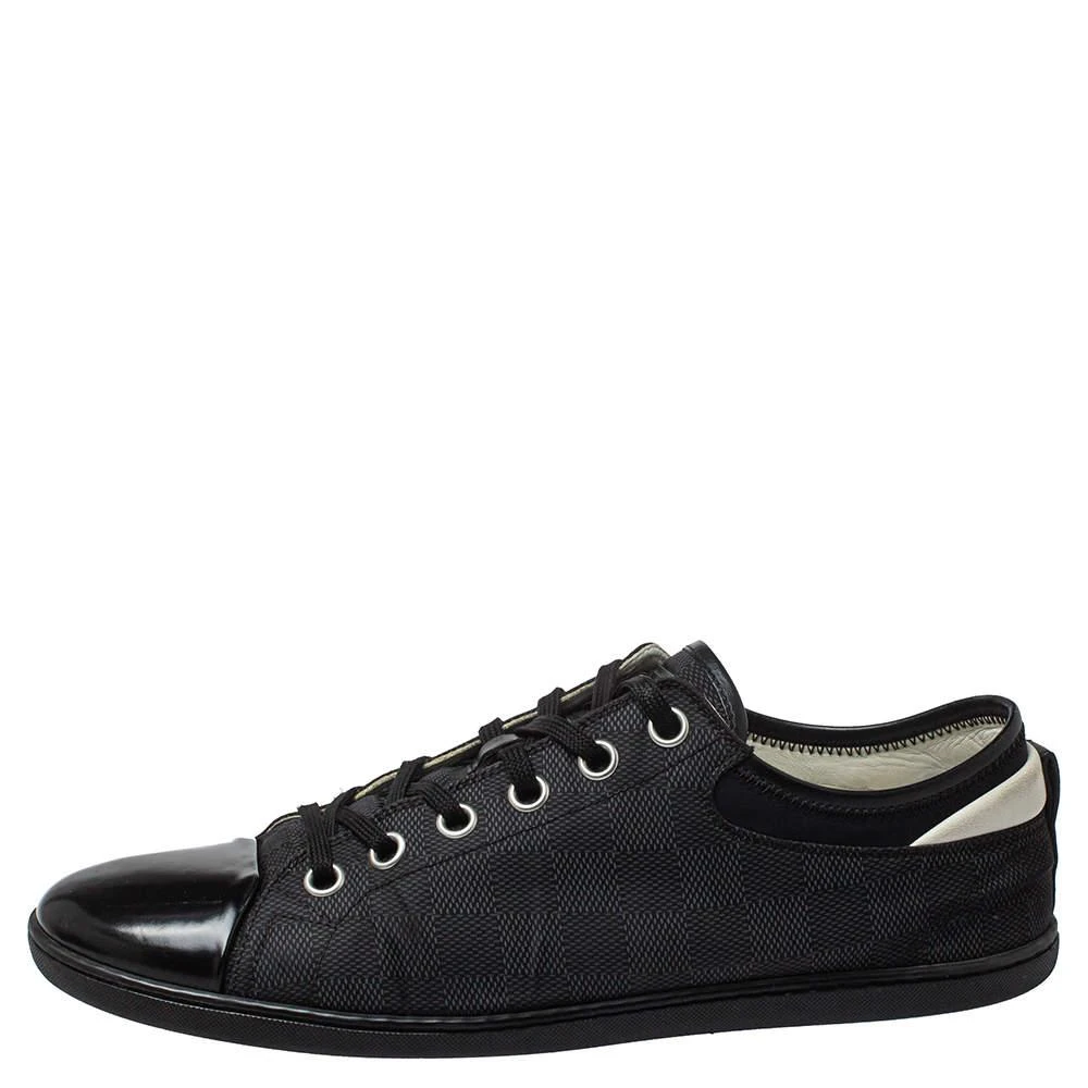 商品[二手商品] Louis Vuitton|Louis Vuitton Black/Grey Graphite Damier Nylon And  Leather Cap Toe Low Top Sneakers Size 42,价格¥2599,第2张图片详细描述