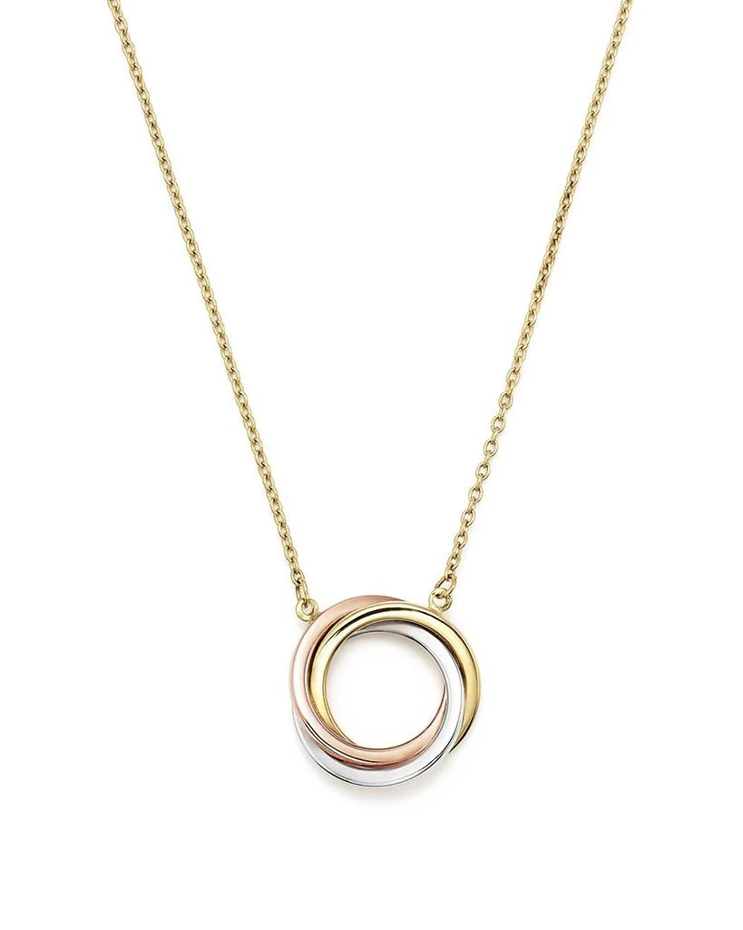 商品Bloomingdale's|14K Rose, Yellow and White Gold Ring Pendant Necklace, 18" - Exclusive,价格¥5507,第1张图片