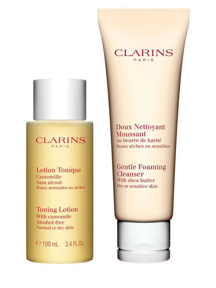 商品Clarins|Foaming Cleanser & Toning Lotion Gift Set for Dry or Sensitive Skin,价格¥211,第1张图片