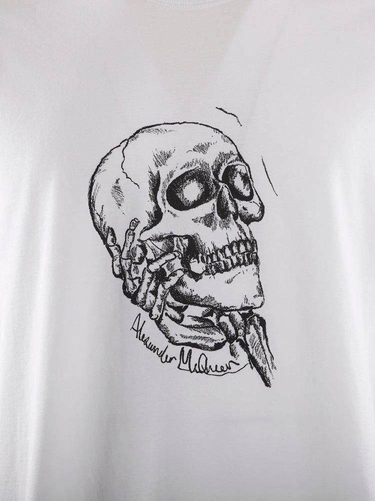 商品Alexander McQueen|Alexander McQueen Skull Print Crewneck T-Shirt,价格¥1275,第3张图片详细描述