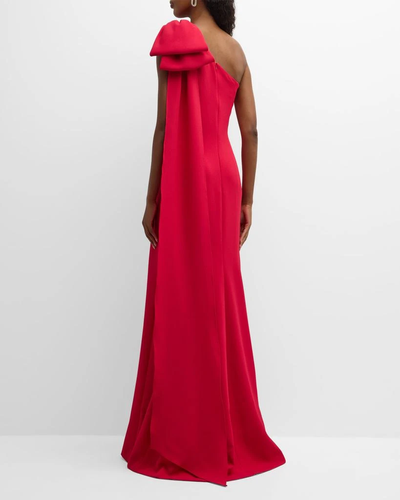 商品Teri Jon|One-Shoulder Draped Crepe Gown,价格¥2872,第4张图片详细描述