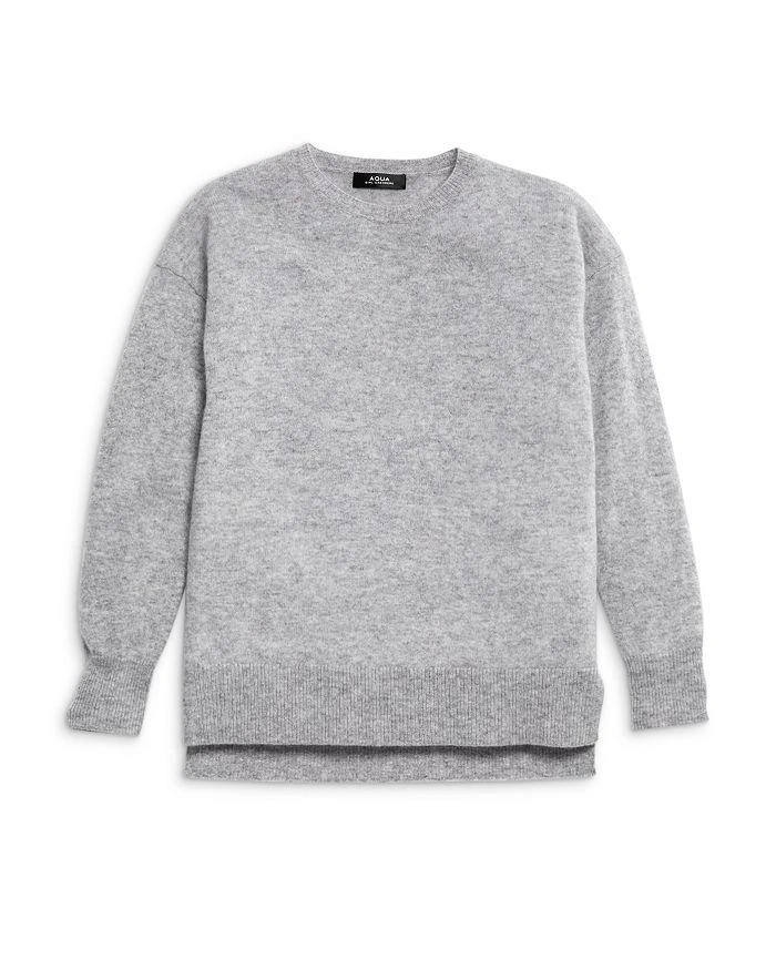 商品AQUA|AQUA Girls' Cashmere High Low Crewneck Sweater, Big Kid - Exclusive,价格¥267,第1张图片