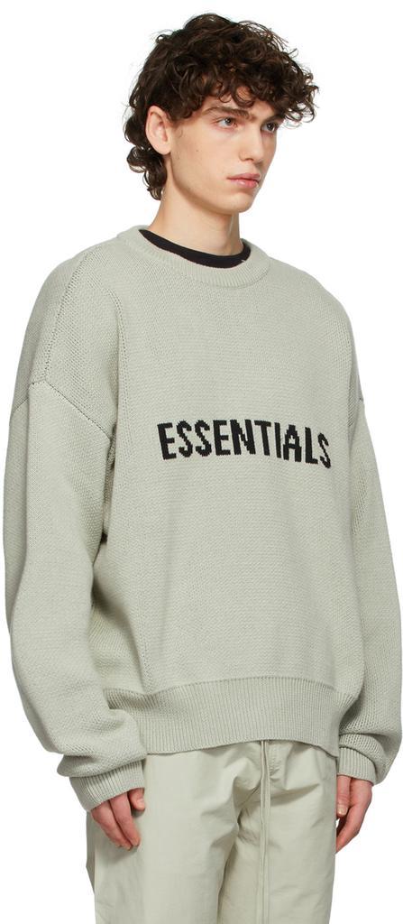 商品Essentials|绿色针织套头毛衣 SSENSE 独家发售,价格¥809,第4张图片详细描述