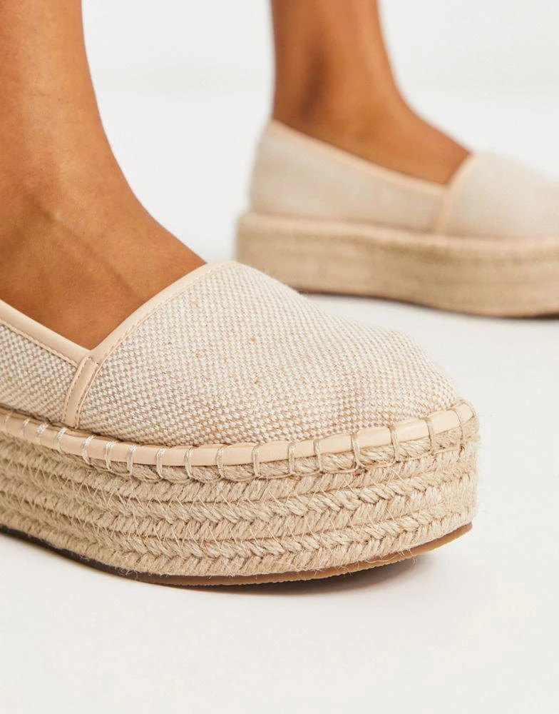 商品ASOS|ASOS DESIGN Journal flatform espadrilles in cream,价格¥153,第3张图片详细描述