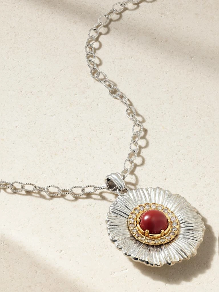 商品Buccellati|Blossom 纯银、碧玉、钻石、镀金项链,价格¥12625,第1张图片