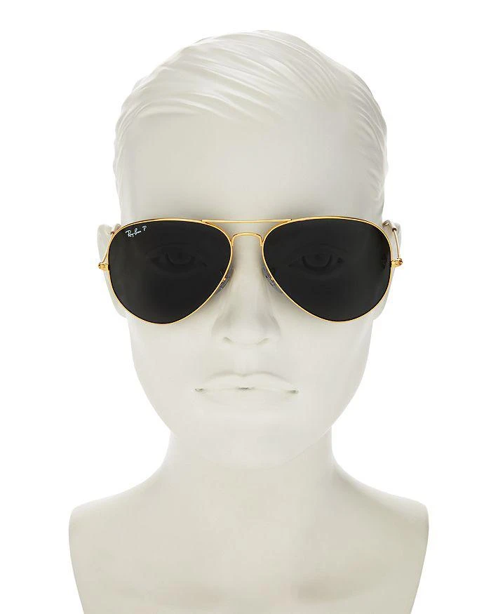 商品Ray-Ban|Polarized Classic Aviator Sunglasses, 62mm 墨镜,价格¥1617,第2张图片详细描述