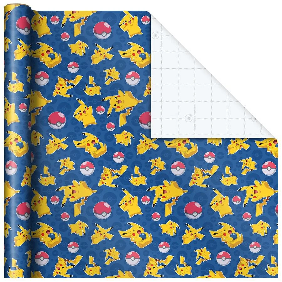 商品Hallmark|Pokemon Wrapping Paper with Cutlines on Reverse,价格¥127,第2张图片详细描述