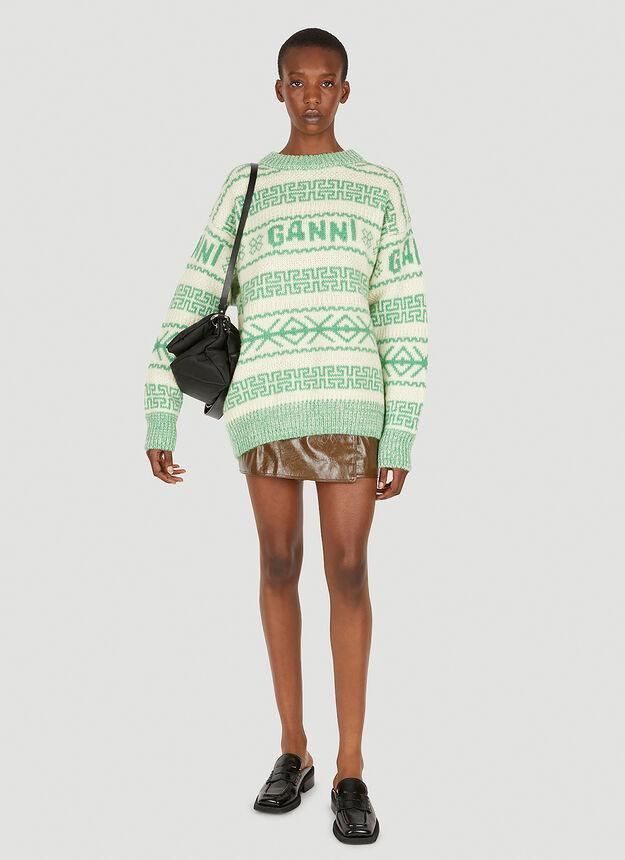 商品Ganni|Graphic Logo Sweater in Green,价格¥2362,第4张图片详细描述