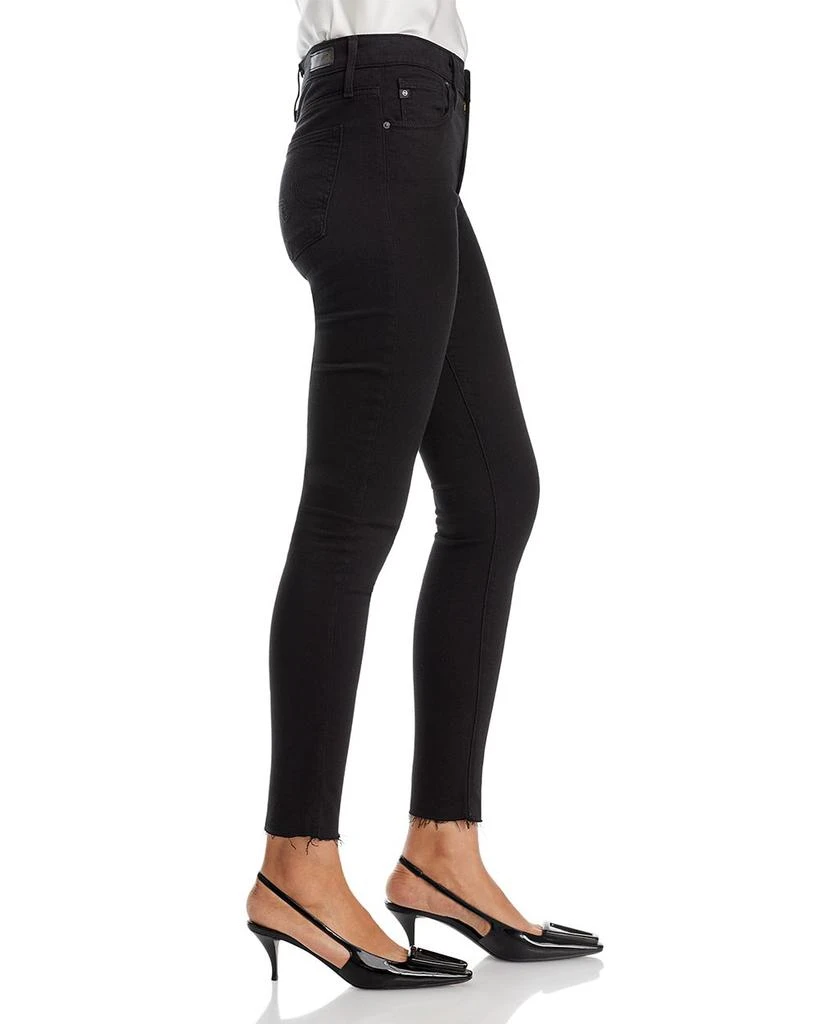 商品AG|Farrah High Rise Raw Hem Ankle Skinny Jeans in Black Ink,价格¥433,第4张图片详细描述