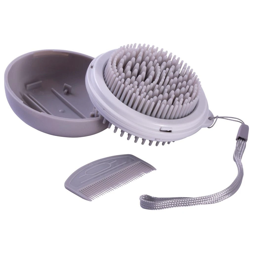 商品Pet Life|'Bravel' 3-in-1 Travel Pocketed Dual Grooming Brush and Pet Comb,价格¥111,第1张图片