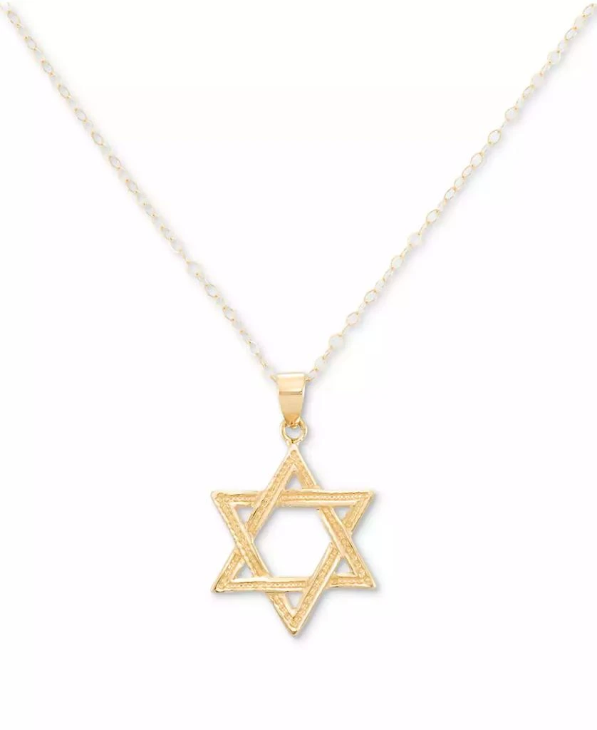 商品Macy's|Star Of David 18" Pendant Necklace in 10k Two-Tone Gold,价格¥1309,第2张图片详细描述