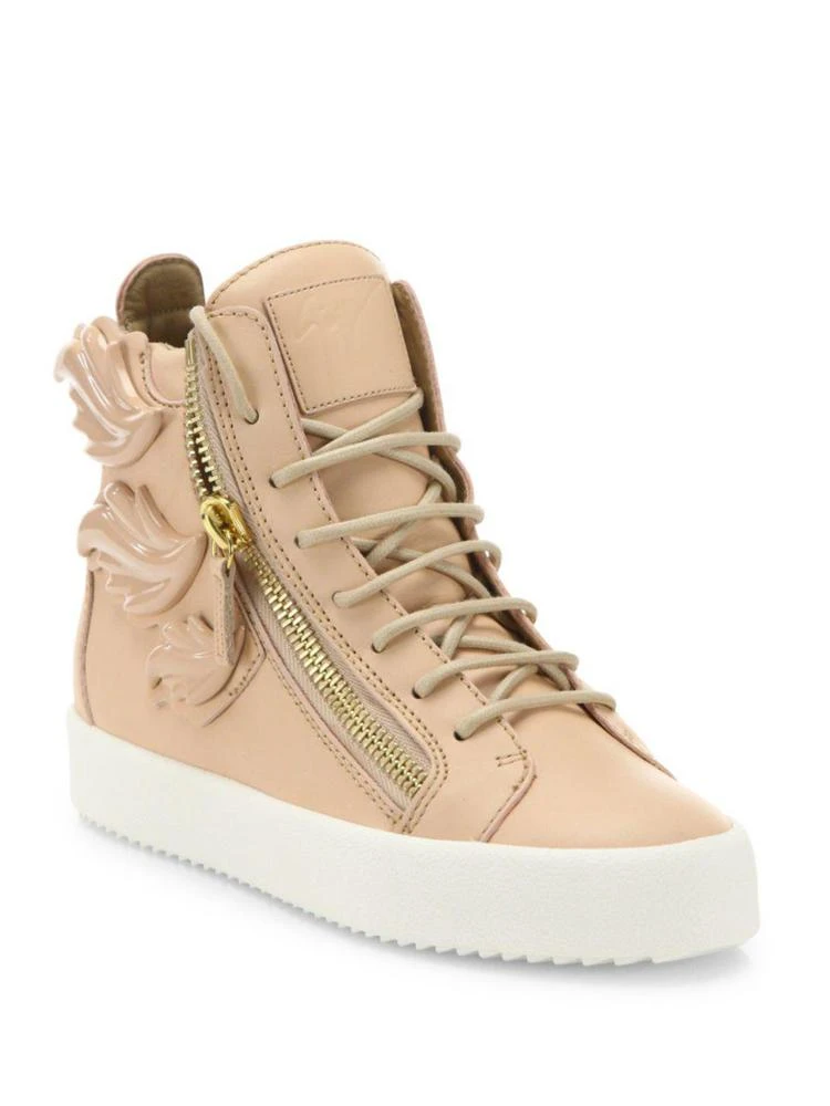 商品Giuseppe Zanotti|Winged Leather Side-Zip Hi-Top Sneakers,价格¥3524,第1张图片