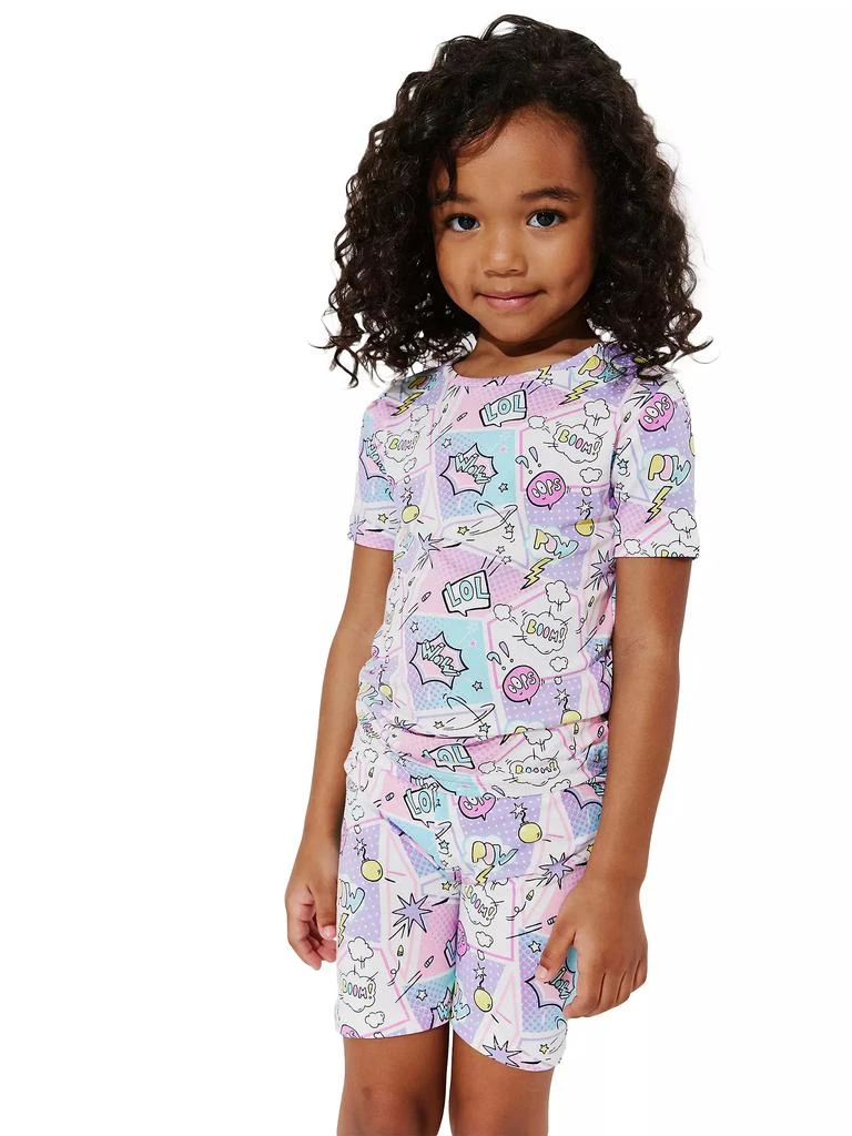 商品Bellabu Bear|Baby Girl's, Little Girl's & Girl's Comic Print Pajama Shorts Set,价格¥217,第4张图片详细描述