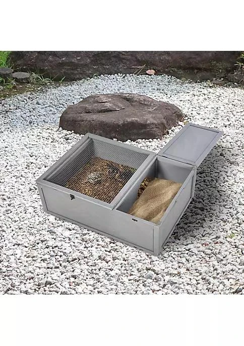 商品belk|37%E2%80%9D Wooden Tortoise House Turtle Terrarium  Small Reptile Enclosure With Two Room Design Grey,价格¥776,第3张图片详细描述