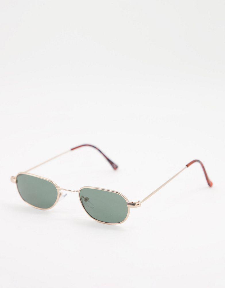 ASOS DESIGN mini square sunglasses in gold metal商品第1张图片规格展示