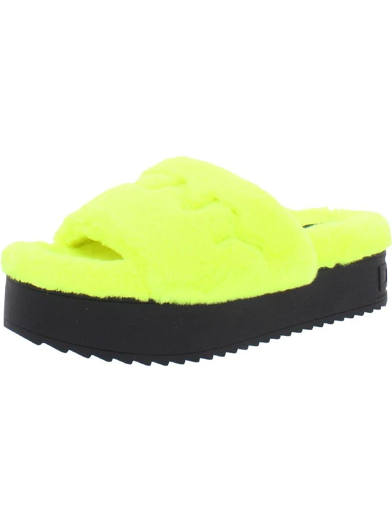 商品DKNY|Palz Womens Faux Fur Fluorescent Slide Slippers,价格¥183,第5张图片详细描述