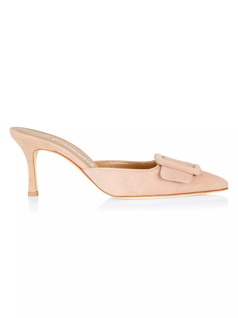 商品Manolo Blahnik|Maysale 70MM Buckle Suede Mules,价格¥6514,第1张图片