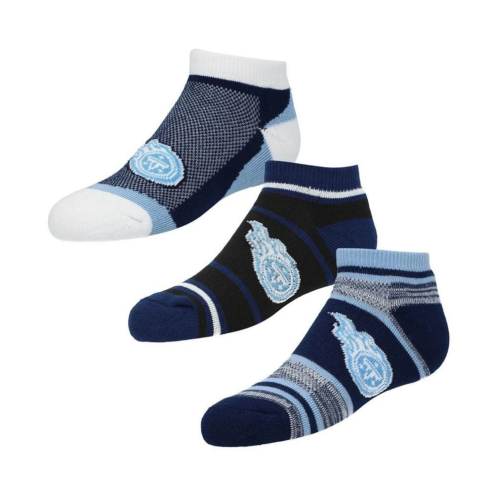 商品For Bare Feet|Boys and Girls Youth Tennessee Titans 3-Pack Cash Ankle Socks,价格¥150,第1张图片