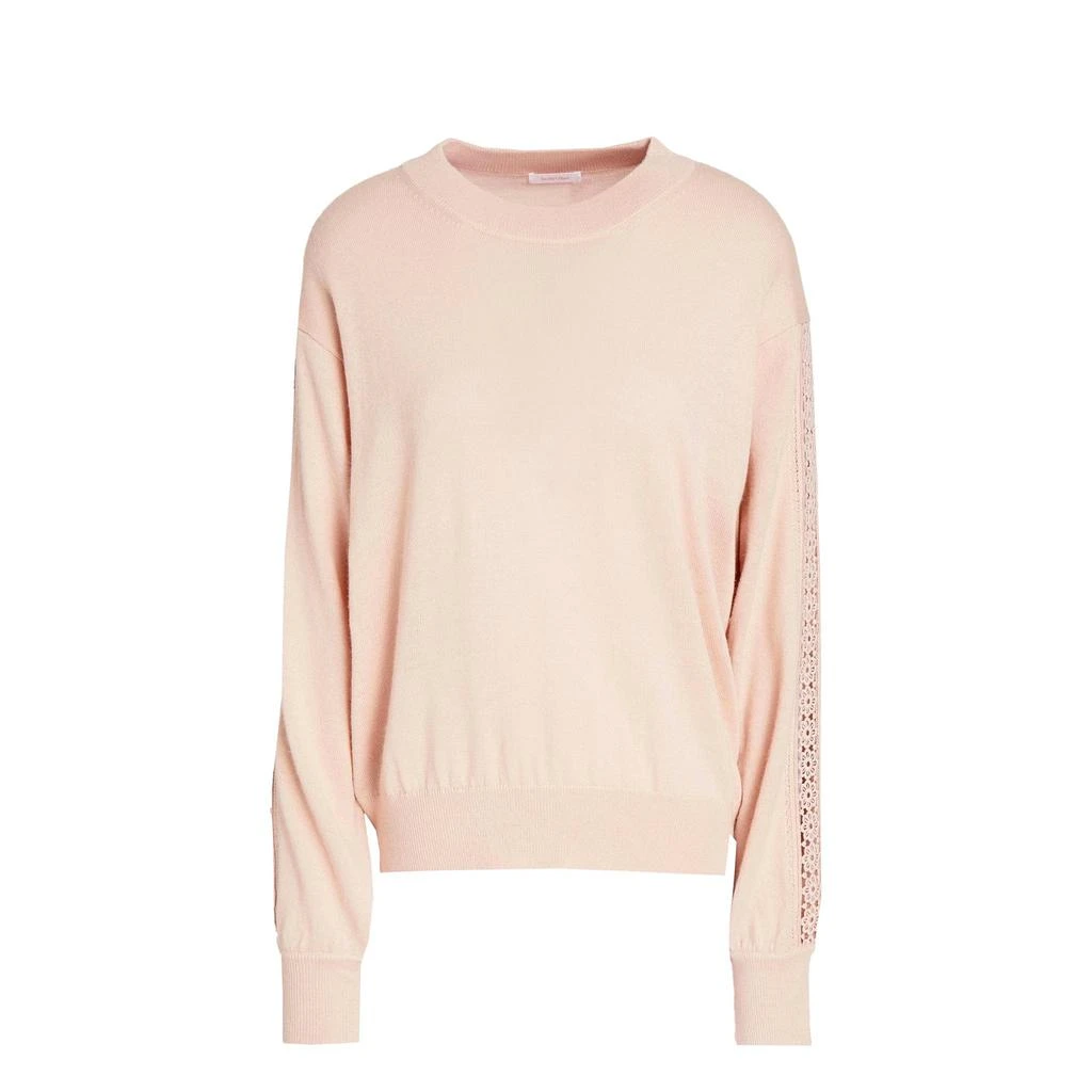 商品See by Chloé|See By Chloe Macrame-Trimmed Wool Sweater,价格¥1543,第1张图片