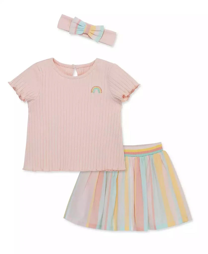 商品Little Me|Baby Girls Stripe Fashion Skort Set with Headband,价格¥81,第1张图片