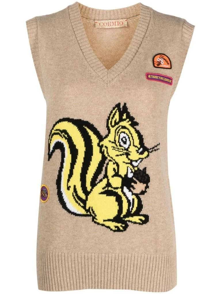 商品CORMIO|Cormio Nicole Squirrel Motif Intarsia Vest,价格¥1519,第1张图片