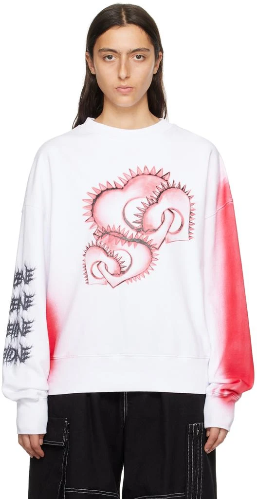 商品We11done|White Printed Sweatshirt,价格¥1084,第1张图片