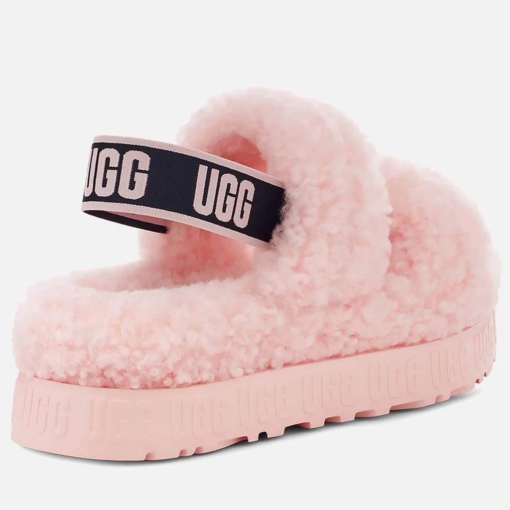 商品UGG|UGG WOMEN'S OH FLUFFITA CURLY SHEEPSKIN SLIPPERS - PINK SCALLOP,价格¥490,第4张图片详细描述