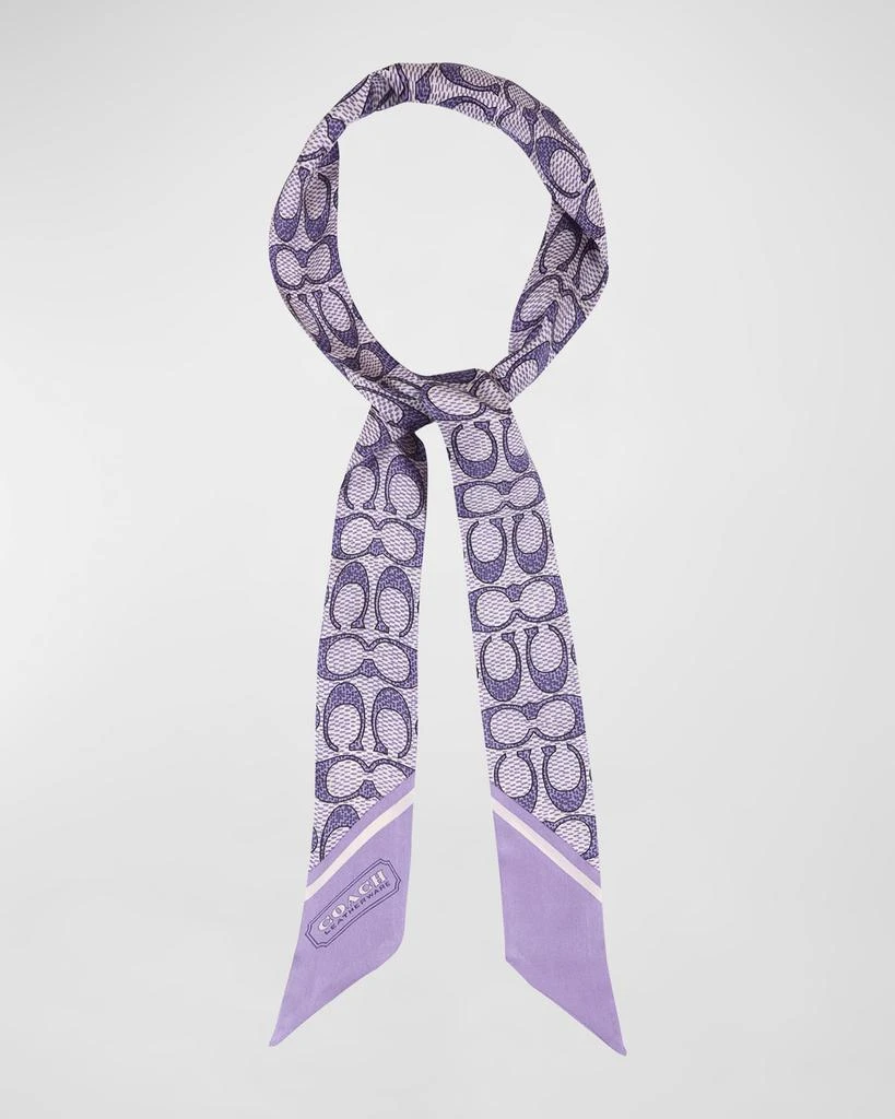 商品Coach|Vintage Signature Monogram Silk Skinny Scarf,价格¥630,第1张图片