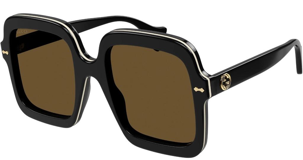 Gucci Brown Square Ladies Sunglasses GG1241S 001 56商品第1张图片规格展示
