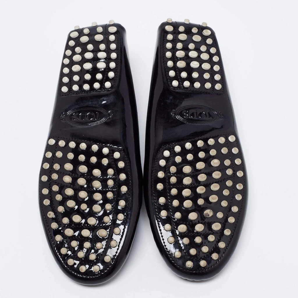 Tod's Leather Black/White Animal Print Calf Hair And Patent Leather Slip On Loafers Size 39 商品