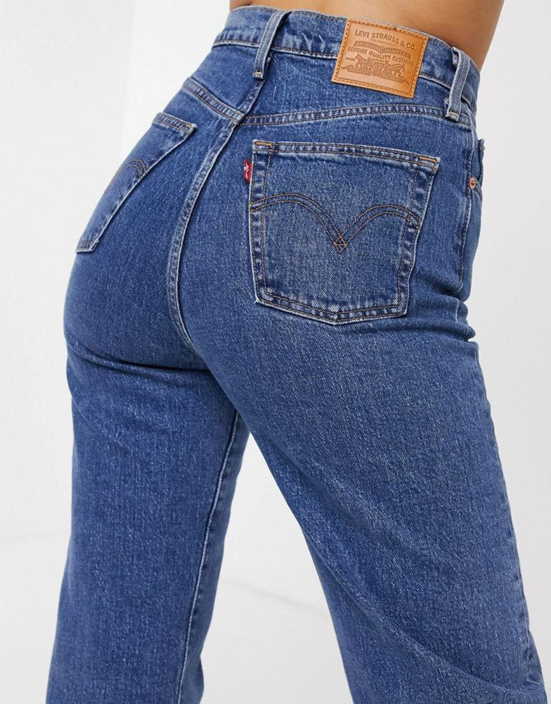 商品Levi's|Levi's Ribcage straight leg ankle grazer jeans in darkwash blue,价格¥772,第3张图片详细描述