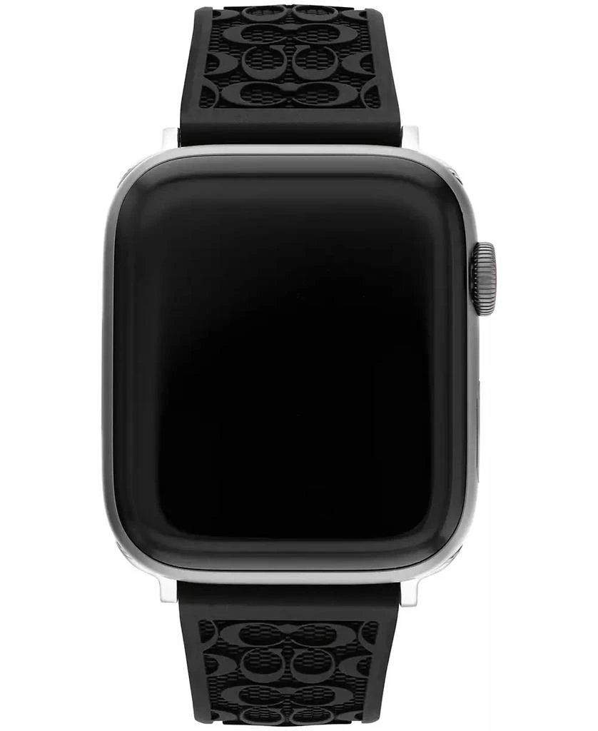 商品Coach|Black Silicone Strap 42/44/45mm Apple Watch Band,价格¥445,第1张图片