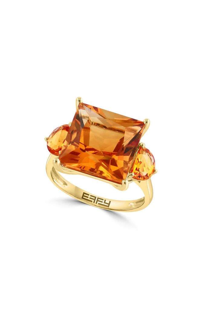 商品Effy|14K Yellow Gold Citrine 3-Stone Ring,价格¥6597,第1张图片