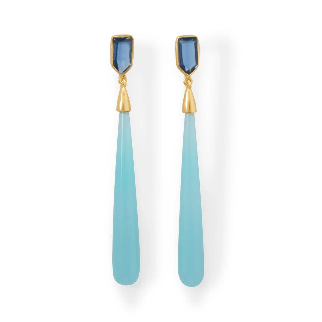 商品Liv Oliver|18k Blue Quartz & Blue Chalcedony Drop Earrings,价格¥2696,第1张图片