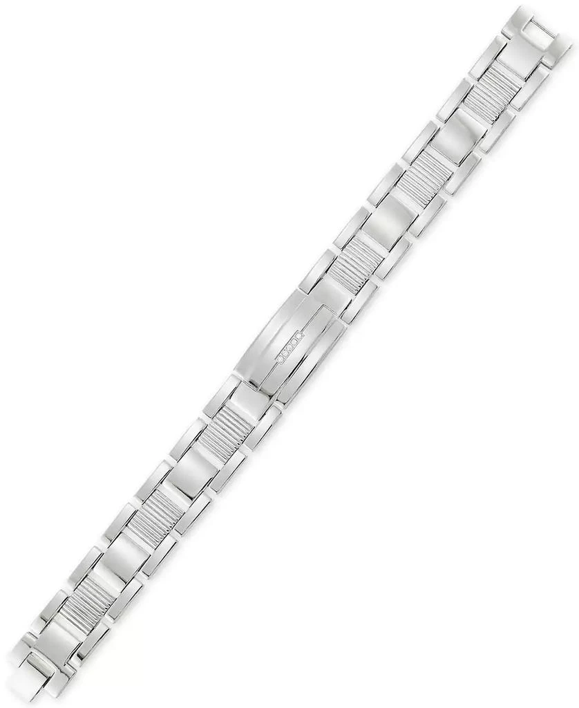 商品LEGACY for MEN by Simone I. Smith|Crystal Accent Textured Link Bracelet in Stainless Steel,价格¥447,第1张图片