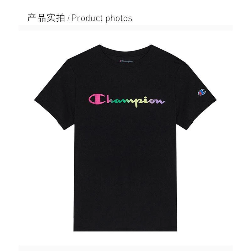 商品CHAMPION|香港直邮Champion冠军女士黑色色圆领T恤时尚潮流W5682G550770001,价格¥355,第11张图片详细描述