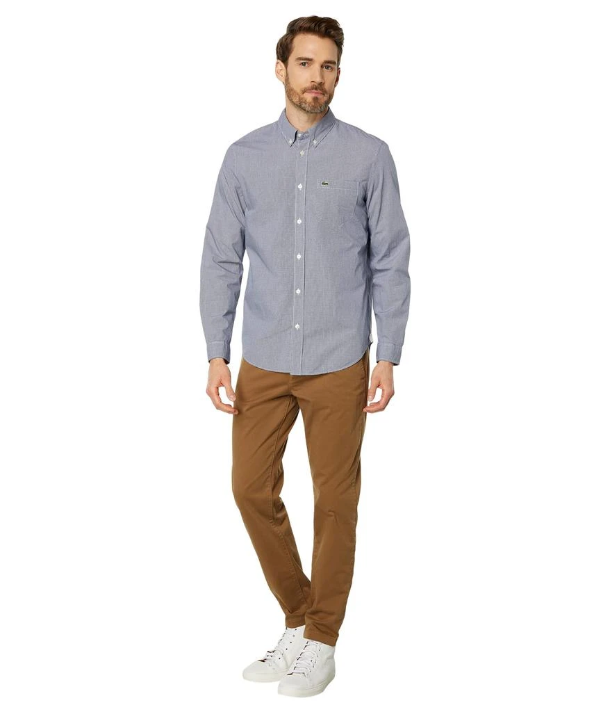 商品Lacoste|Long Sleeve Checked Gingham Button-Down Shirt,价格¥550,第4张图片详细描述