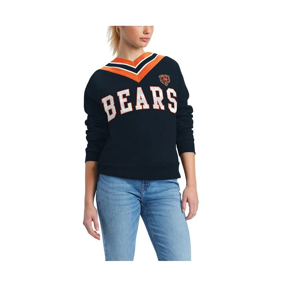 商品Tommy Hilfiger|Women's Navy Chicago Bears Heidi V-Neck Pullover Sweatshirt,价格¥625,第1张图片