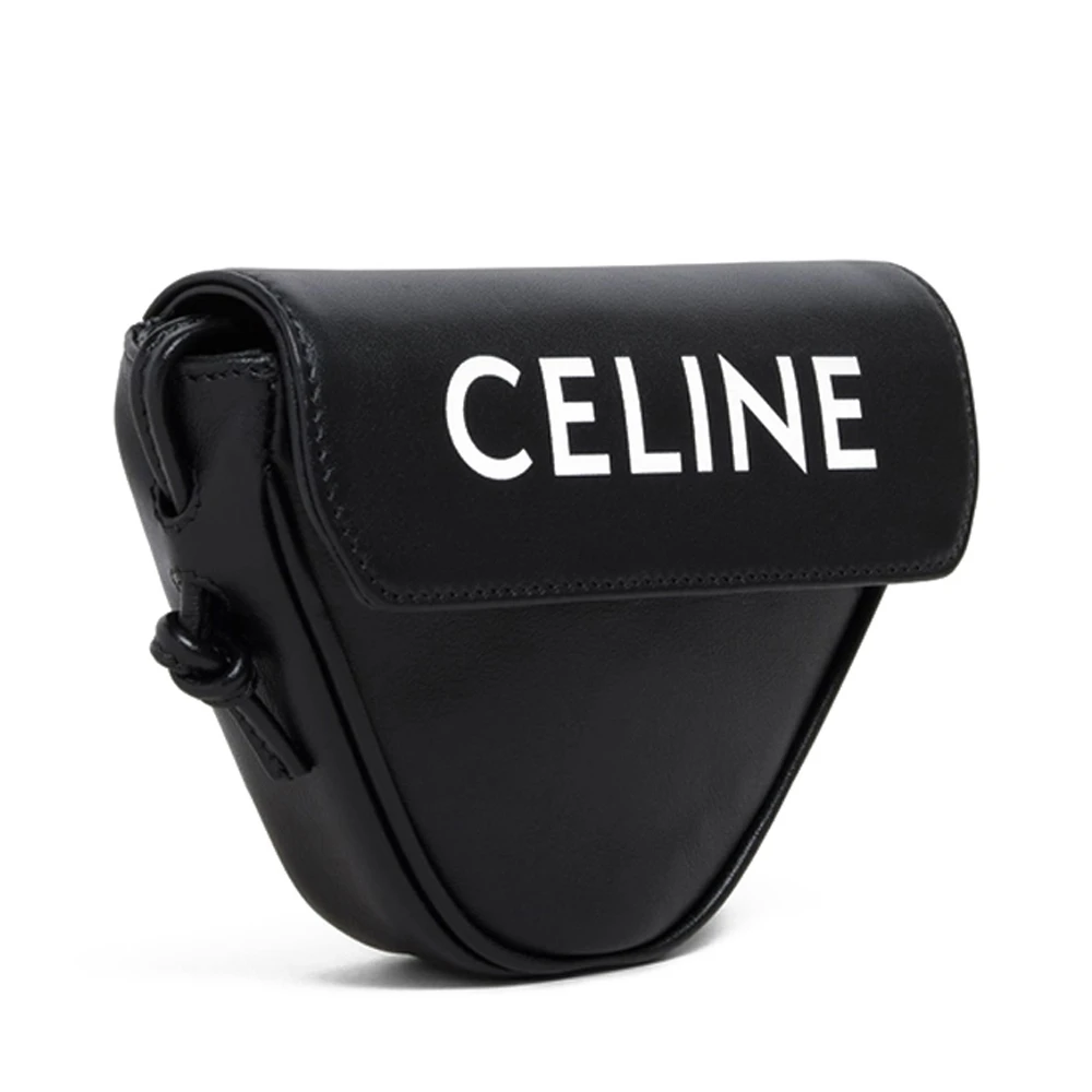CELINE 男士黑色三角形小牛皮白色印花迷你单肩斜挎包 10I193-DMO-38SI 商品