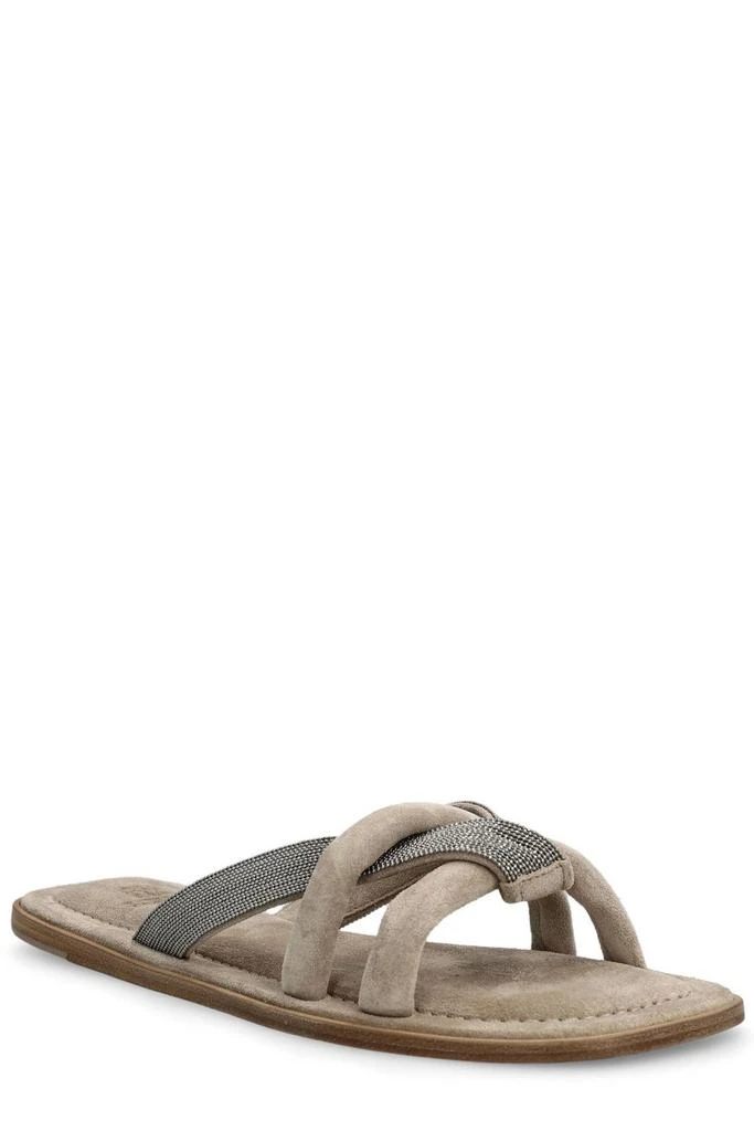 商品Brunello Cucinelli|Brunello Cucinelli Strap Embellished Sandals,价格¥5829,第2张图片详细描述