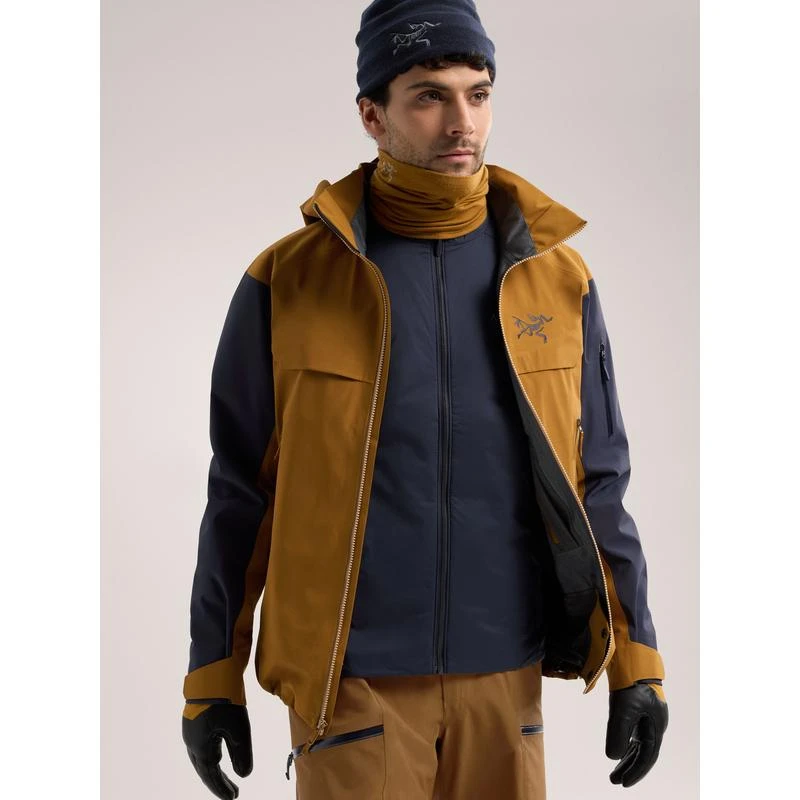 商品Arc'teryx|Arcteryx始祖鸟Macai系列男士黑宝石蓝/育空褐GORE‑TEX防风外套夹克,价格¥4973,第4张图片详细描述