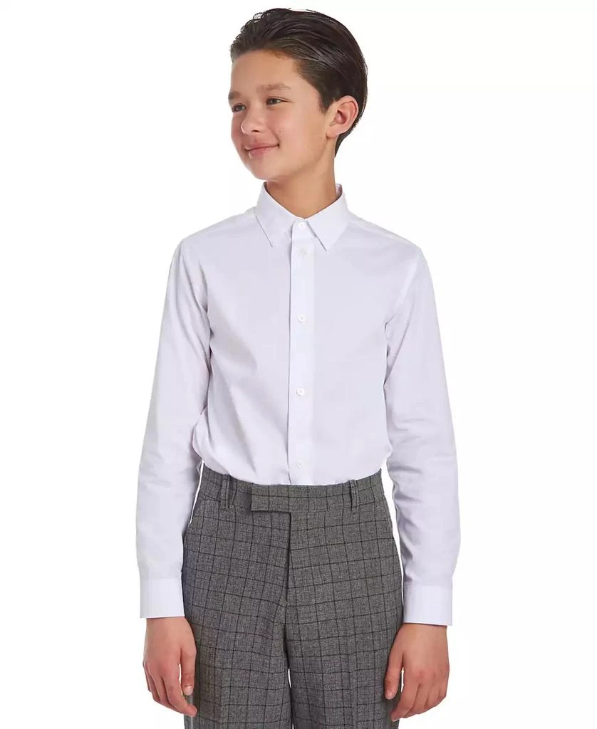 商品Calvin Klein|Big Boys Slim Fit Solid Stretch Poplin Dress Shirt,价格¥298,第4张图片详细描述