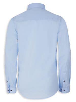商品Calvin Klein|Boy's Modern-Fit Logo-Adorned Polka-Dot Print Shirt,价格¥175,第4张图片详细描述