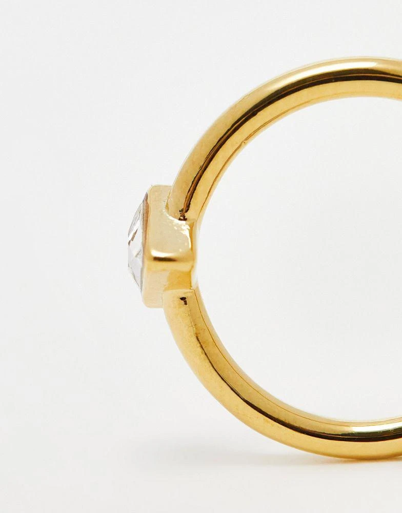 商品Orelia|Orelia band ring with Swarovski triangle crystal in gold plate,价格¥271,第4张图片详细描述
