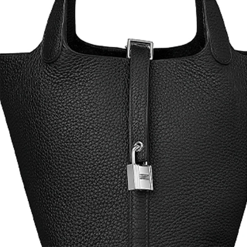 商品[国内直发] Hermes|爱马仕 Picotin Lock 18 银扣 TC牛皮 菜篮子水桶包手提包 女款 Noir黑色,价格¥41126,第6张图片详细描述