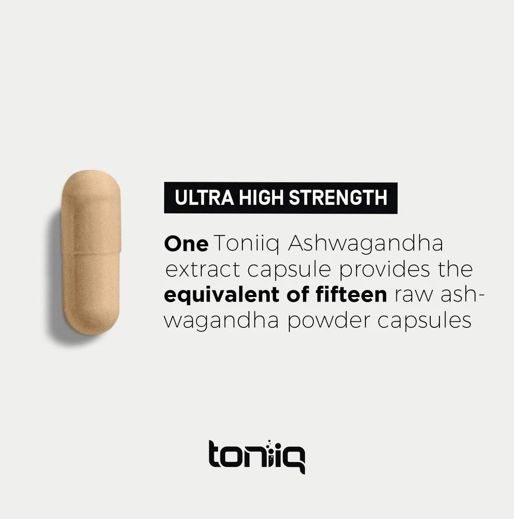 商品Toniiq|Ashwagandha - Ultra High Potency 20:1 Extract with 10% Withanolides - Wild Harvested in India - Highly Concentrated - Third-Party Lab Tested - 90 Capsules,价格¥207,第5张图片详细描述
