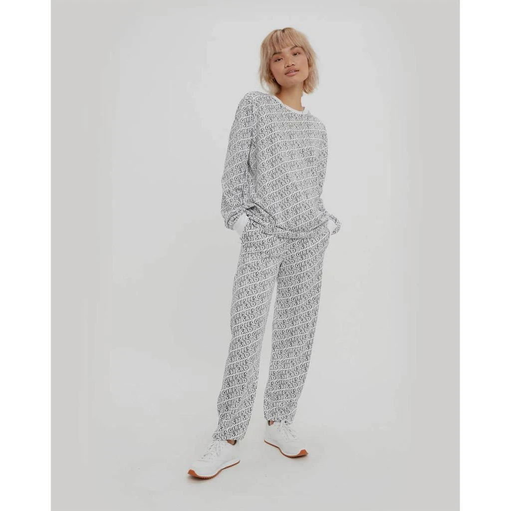商品The Hut|Les Girls Les Boys Women's All Over Fuzzy Print Loose Fit Joggers - White,价格¥411,第3张图片详细描述