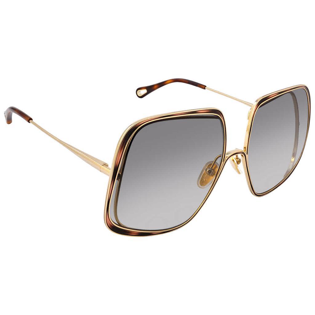 商品Chloé|Chloe Grey Square Ladies Sunglasses CH0035S 001 62,价格¥1671,第1张图片
