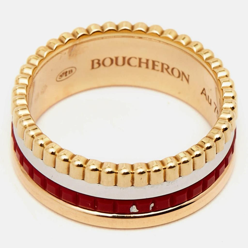 商品[二手商品] Boucheron|Quatre Red Edition Ceramic 18K Three Tone Gold Ring,价格¥39583,第3张图片详细描述